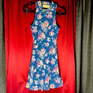 Abercrombie&Fitch purpleblue rose print mini dress